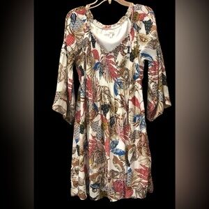 Spense / floral print dress with bell sleeves size 8